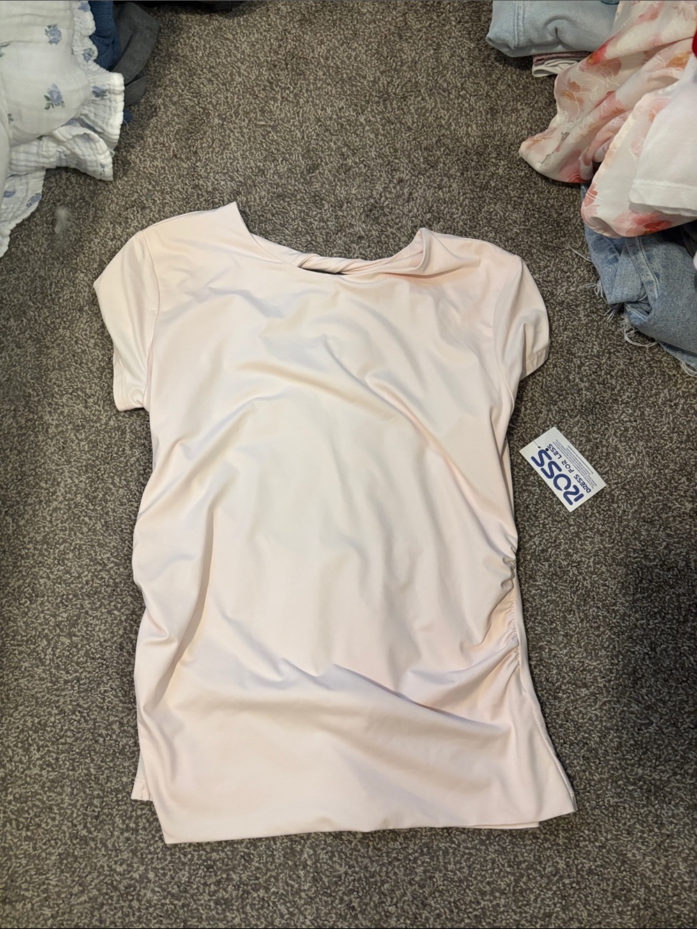 Boss Pale Pink Cap-Sleeve Tunic Top